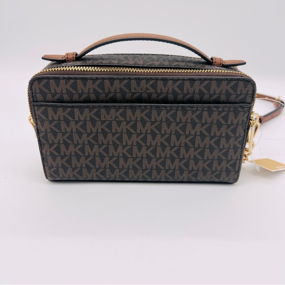 Michael Kors Signature Mid Size Double Zip Top Handle & Crossbody Chain Bag NWT - Picture 8 of 15